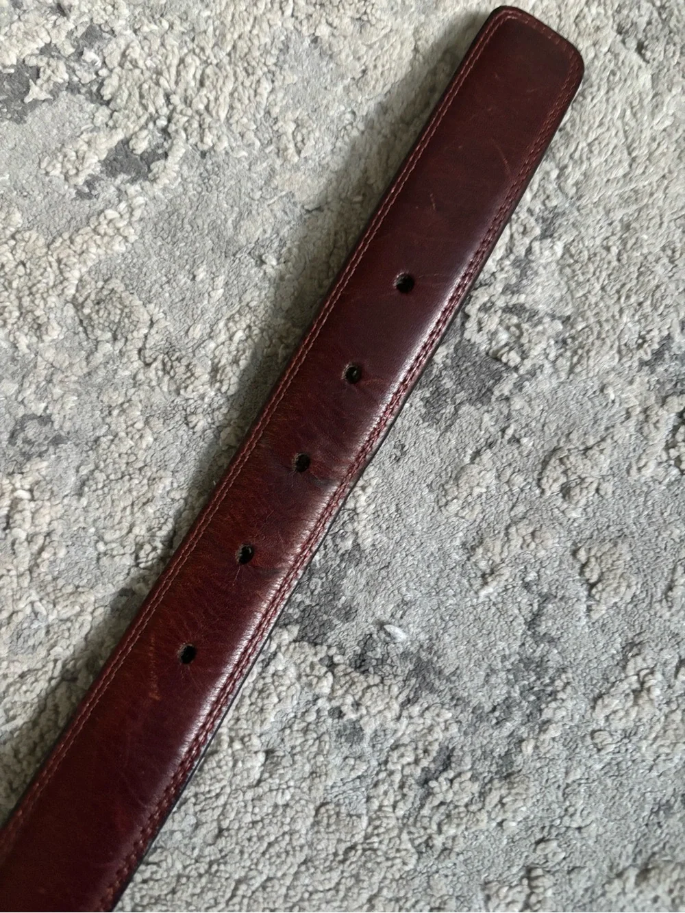 Men's Brown Leather Belt with Gold-Tone Buckle